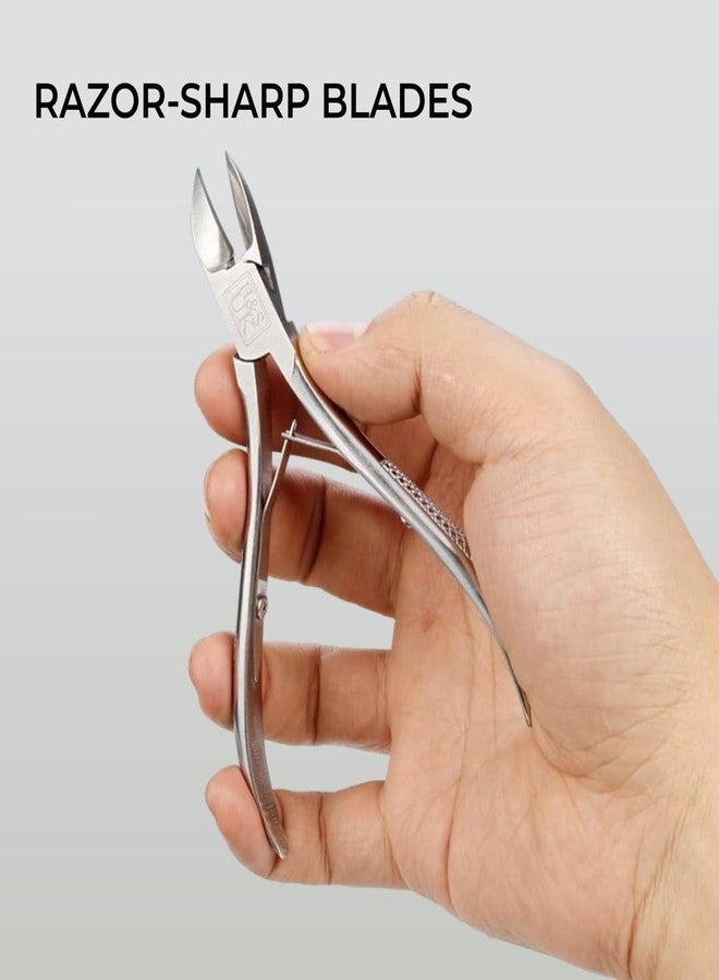 إتش آند إس مقص أظافر القدم من الفولاذ المقاوم للصدأ من H&S للرجال والنساء - مقص أظافر قدم فاخر بمقابض محززة وغطاء بلاستيكي - مقص أظافر قدم ذو شكل منحني وحقيبة حمل - Image 5